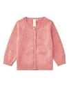 Minimoi Heart Pattern Cotton Cardigan Sweater In Pink