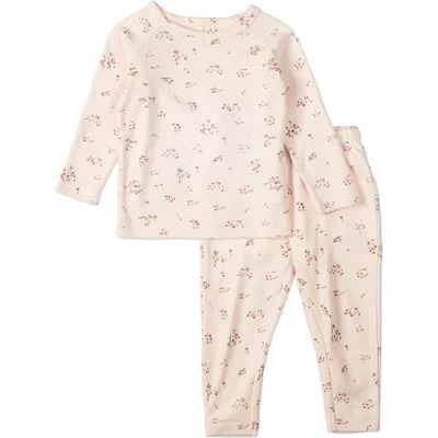 Minimoi Babies'  Infant Cameo Florals Cotton Pajama Set In Pink