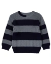 Minimoi Kid's 2-tone Striped Cotton Pullover Sweater In Blue
