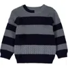 Minimoi Babies'  Kid's 2-tone Striped Cotton Pullover Sweater In Blue