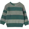 Minimoi Kid's 2-tone Striped Cotton Pullover Sweater In Blue