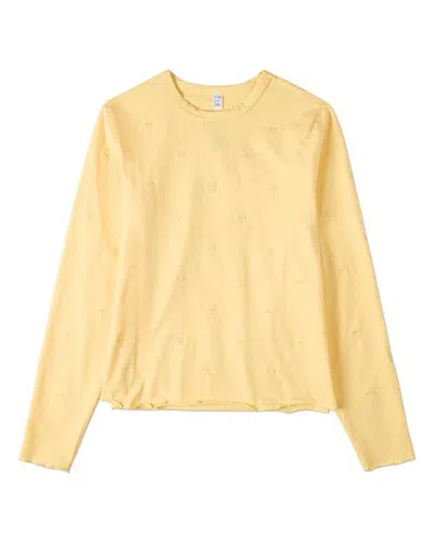 Minimoi Kid's All-over Bows Long-sleeve (big Kid) In Yellow