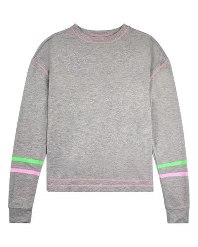 Minimoi Kid's Boxy Striped Long Sleeve (big Kid) In Gray Heather