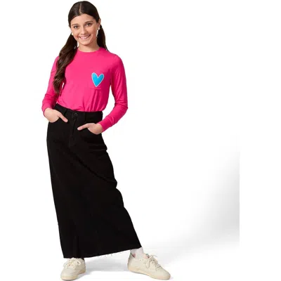 Minimoi Kid's Heart Graphic Trimmed Pocket Long Sleeve (big Kid) In Hot Pink