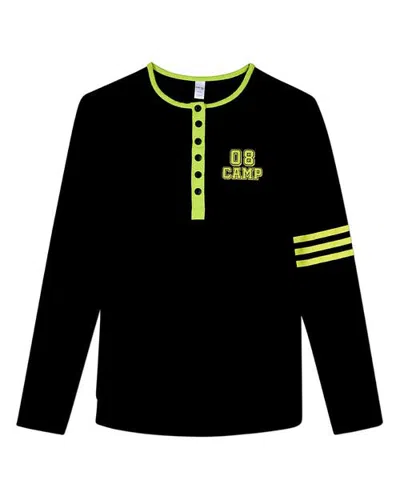 Minimoi Kid's Snap-front Varsity Long Sleeve (big Kid) In Black