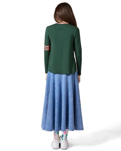 Minimoi Kid's Snap-front Varsity Long Sleeve (big Kid) In Forest Green