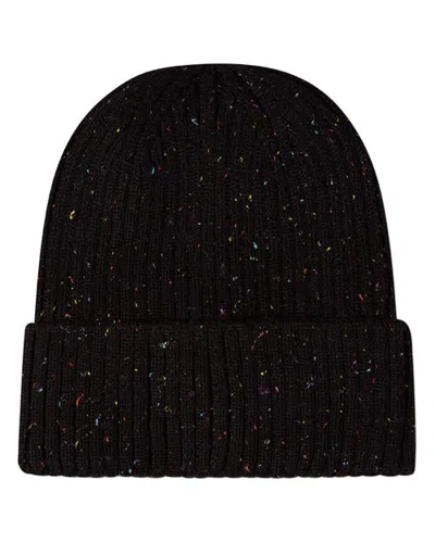 Minimoi Kids' Confetti Knit Chunky-ribbed Cuffed Beanie (little Kid & Big Kid) In Black