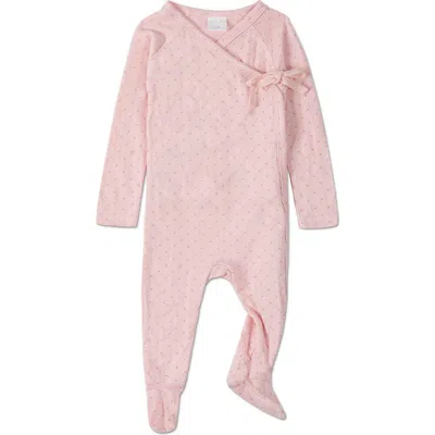 Minimoi Babies'  Little Hearts Pointelle Blend Footie In Pink