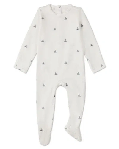 Minimoi Kids'  Little Sailboats Rich Footie In White
