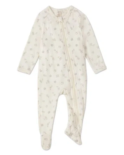 Minimoi Kids'  Love Is Home Cotton Blend Zippered Footie In White