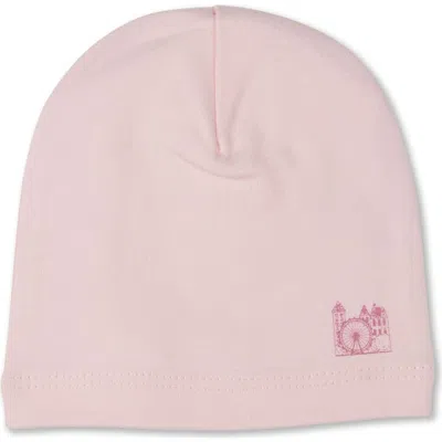 Minimoi Kids'  Merry Skyline Cotton Beanie In Pink