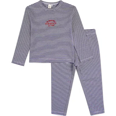 Minimoi Babies'  Mini-stripe Generation Pajama Set In Blue