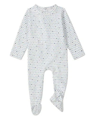 Minimoi Kids'  Petite Stars Cotton Rich Footie In Blue