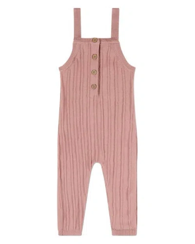 Minimoi Kids'  Raised 3d Knit Ribbed Jumpsuit In Mauve