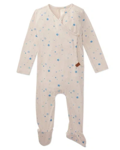Minimoi Kids'  Ribbed Rayon Star-studded Footie In Pink