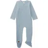 Minimoi Ribbed Solid Cotton Side Snap Footie In Multi