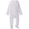 Minimoi Kids'  Solid Ribbed Cross Over Tie Footie In White
