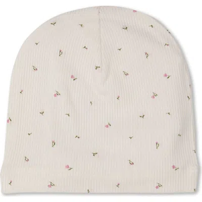Minimoi Kids'  Sprigs Have Sprung Ribbed Beanie In Neutral