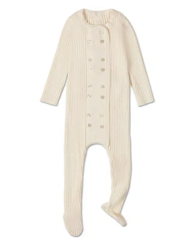 Minimoi Kids'  Sweater Rib Footie In White