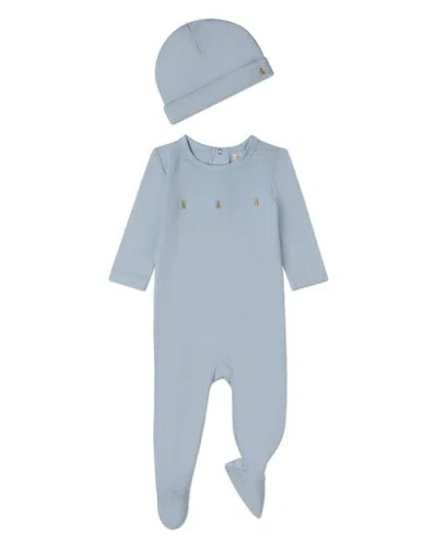 Minimoi Kids'  Three Little Bears Blend Footie Set In Blue