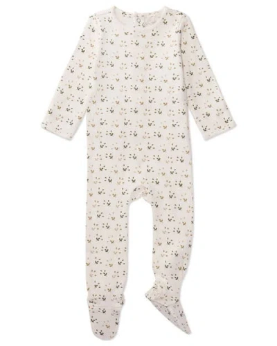 Minimoi Kids'  Unisex Baby And Toddler Ribbed Cotton Footie In White