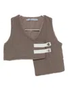 Minimu' Button Detail Vest In Brown