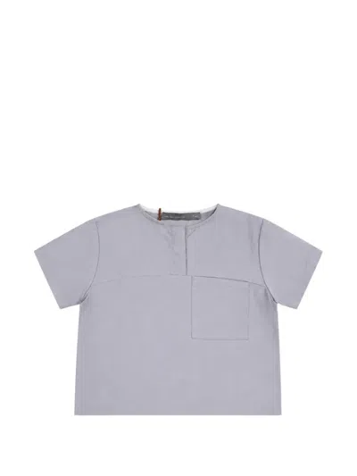 Minimu' Babies' Chest-pocket T-shirt In Gray