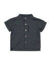 Minimu' Newborn Boy Shirt Charcoal Size 3 Cotton In Grey