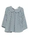 Minimu' Polka Dot Collared Top In Gray