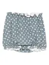 Minimu' Polka-dot Ruffled Shorts In Gray
