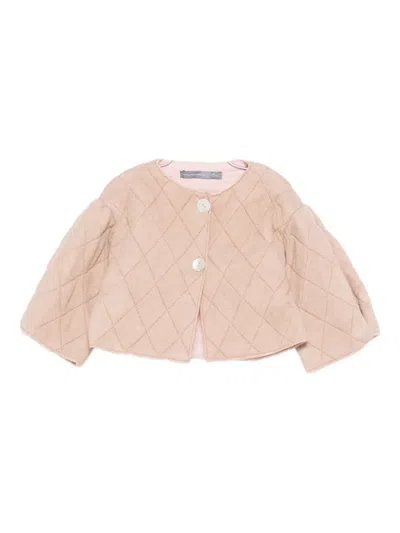 Minimu' Babies' Quilted Button Jacket In Brown