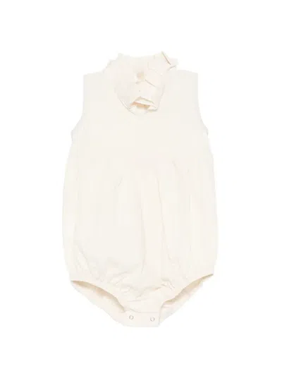 Minimu' Babies' Ruffled Sleeveless Bodie In Neutral