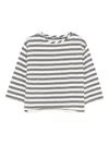 Minimu' Striped Baby Top In Gray