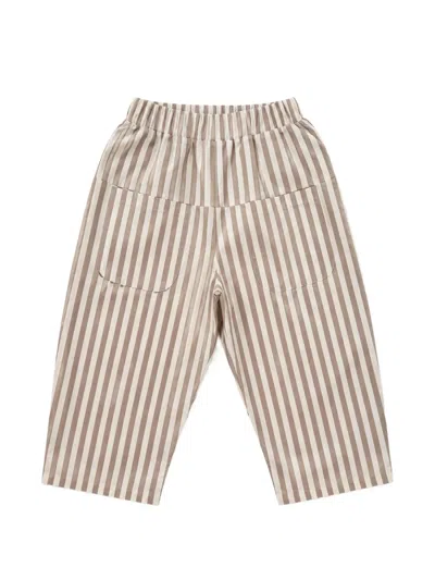 Minimu' Babies' Striped Elasticated-waist Trousers In Neutral