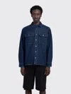 Minimum Albert Flecked-texture Shirt In Blue