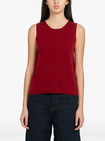 Minimum Auburns Knitted Gilet In Red