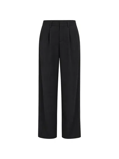 Minimum Dexter Pleat-detail Wide-leg Trousers In Black