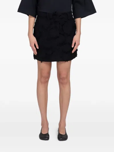 Minimum Esme Frayed Mini Skirt In Black