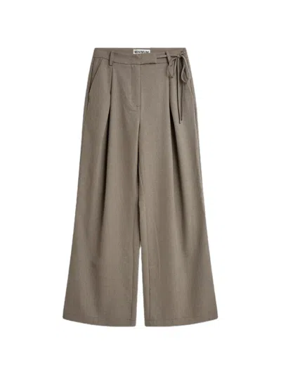 Minimum Gunli Tie-waist Palazzo Pants In Gray