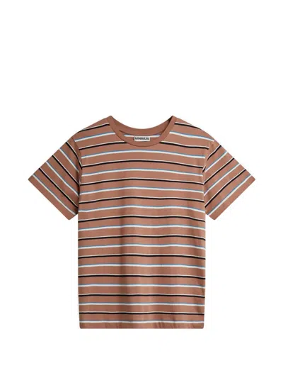 Minimum Lilou Striped T-shirt In Brown