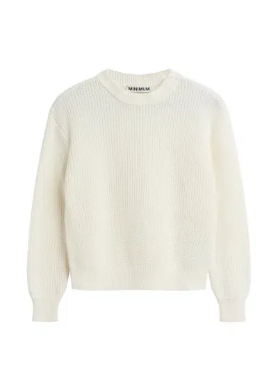 Minimum Mikala Ribbed-knit Sweater In Neutral