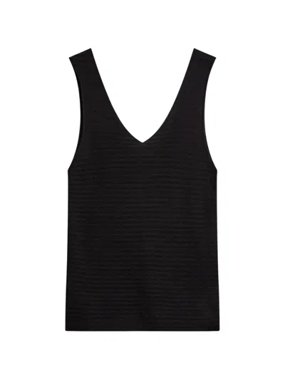 Minimum Neel Textured-knit Top In Black