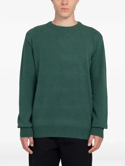 Minimum Roland Crew-neck Ribbed-trim Sweater In Green