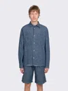 Minimum Titan Patch-pocket Overshirt In Blue
