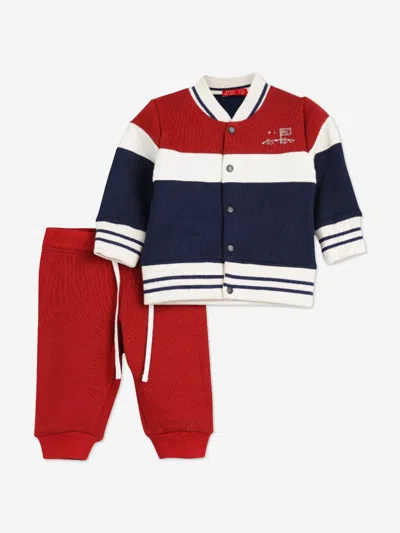 Mininio Baby Boys Knitted Jacket And Trouser Set In Multi