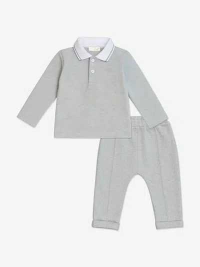 Mininio Baby Boys Polo Shirt And Trouser Set In Gray