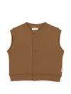 Mininio Buttoned Ribbed Top In Brown