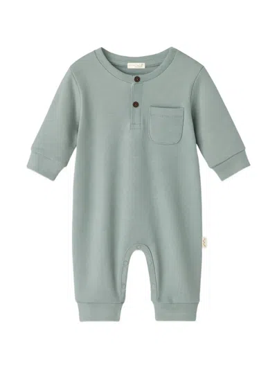 Mininio Babies' Chest-pocket Romper In Green