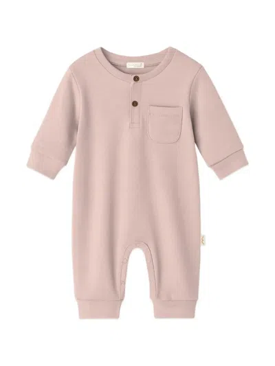 Mininio Babies' Chest-pocket Romper In Pink
