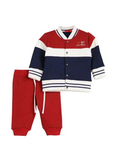 Mininio Babies' Ribbed Trousers Set In Multi